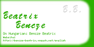 beatrix bencze business card